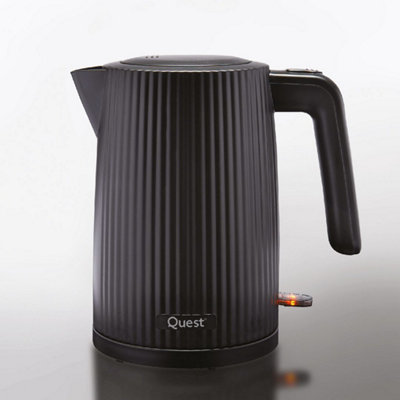 Quest 1.5L Cordless Grooved Kettle - Black