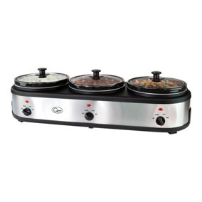Quest 16530 3 Pot Electric Slow Cooker, Buffet Server & Food Warmer 