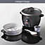 Quest 2-in-1 Rice Cooker & Food Steamer - 1.5L Capacity (Black)