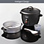 Quest 2-in-1 Rice Cooker & Food Steamer - 1L Capacity (Black)
