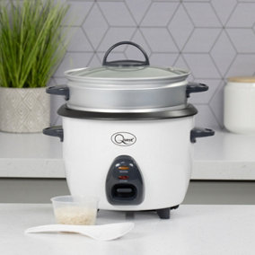 Quest 2-in-1 Rice Cooker & Food Steamer - 1L Capacity (White)