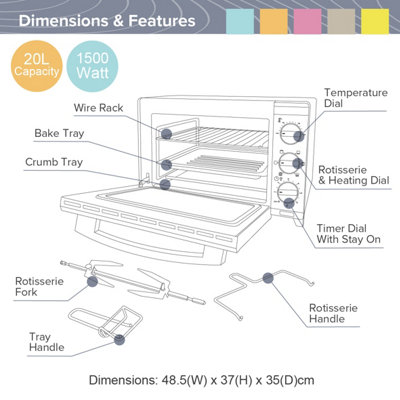 Quest 20 Litre Mini Countertop Oven