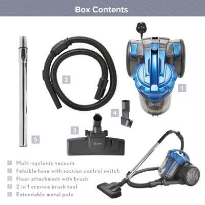 Quest 3-in-1 Cyclonic Bagless Vacuum Cleaner