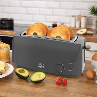 Quest 35089 Grey Slice Toaster With Extra Wide Slots