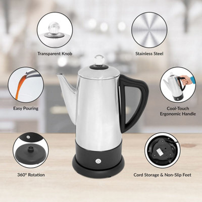 Stainless steel store electric coffee percolator