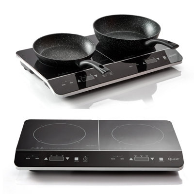 Quest 35840 Digital Double Induction Hob & Hot Plate at B&Q