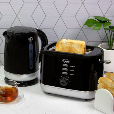 Black kettle shop toaster set