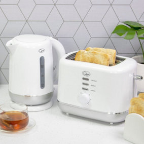 Quest 39979 White Coloured 1.5L Kettle and 2-Slice Toaster Set