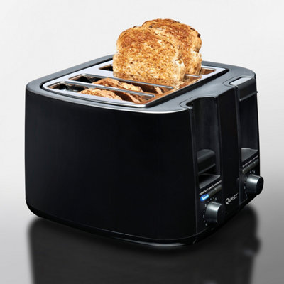 Quest 4 Slice Toaster with Wide Slots - Black