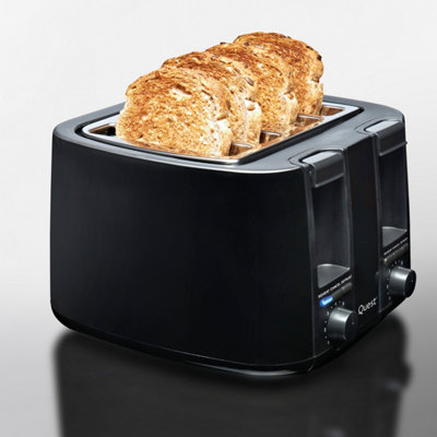 Quest 4 Slice Toaster with Wide Slots - Black