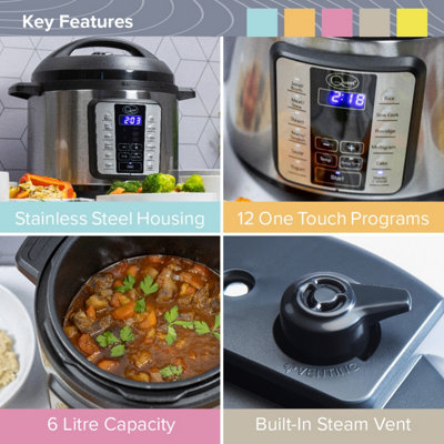 Quest 6L Multi Cooker - 12-in-1 Functions - Pressure Cooker - Stainless ...