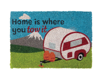 Quest Caravan Home Is Where You Tow It Indoor Outdoor Mat