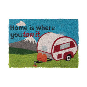 Quest Caravan Home Is Where You Tow It Indoor Outdoor Mat
