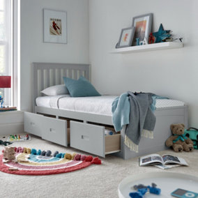 Quest Grey Wooden 3 Drawer Bed Single