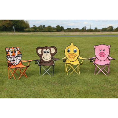 Quest Kids Animal Tiger Fold Up Folding Chair Camping Garden Beach