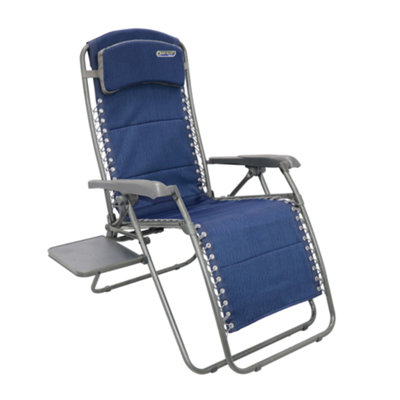 Quest Ragley Pro Relax Chair with Side Table Blue Stepless Recline ...