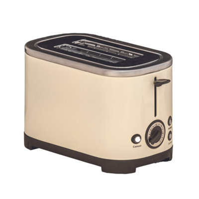 Quest Rocket 2 Slice Low Wattage Cream Stainless Steel Toaster