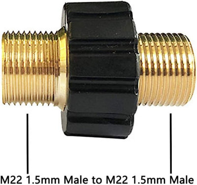 QWORK® Snelkoppeling M22 X 1,5, Dubbelnip High Pressure Cleaner Koppeling Adapter Geschikt Voor Kaercher K Hd Hds Serie 3606394740