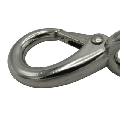Quick Release Boat Snap Hook Fixed Eye - Size 0 (Zinc Plated Marine Safety Line Fastener) - 4