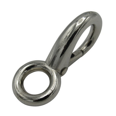 Quick Release Boat Snap Hook Fixed Eye - Size 0 (Zinc Plated Marine Safety Line Fastener) - 8