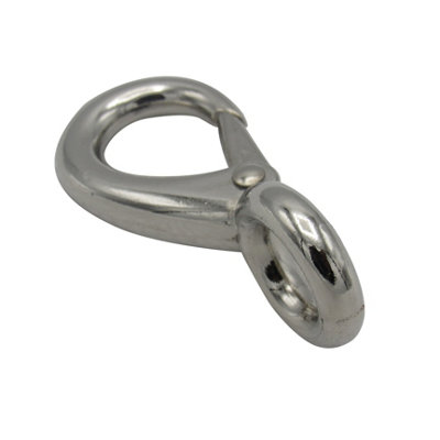 Quick Release Boat Snap Hook Fixed Eye - Size 2 (Zinc Plated Marine Safety Line Fastener)