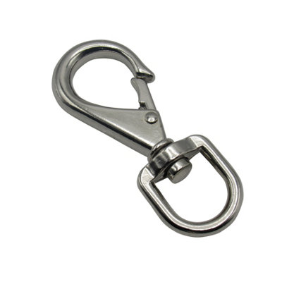 Quick Release Boat Snap Hook Swivel Eye - Size 2 (Zinc Plated Marine Safety Line Fastener)