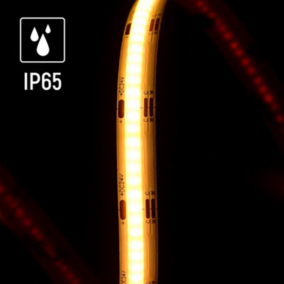 Quik Strip 12W/m COB LED Strip, 24V IP65 CCT (2200K-6500K), 608LEDS/m, 68-98Lm/w, 10mm PCB, 5m