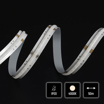 Quik Strip 14W/m COB LED Strip, 24V IP20 RGBW (4000K), 840LEDS/m, 340Lm ...