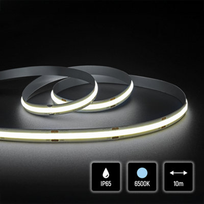Quik Strip 15W/m COB LED Strip, 24V IP65 6500K, 528LEDS/m, 1510Lm/m, 10mm PCB, 10m