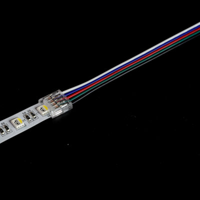 Quik Strip Clip - Strip to Wire Connector with 15cm tails suitable for 12mm wide PCB RGBW COB (IP20)