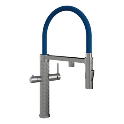 Quilt Boiling Water Tap Chrome with Blue Tube