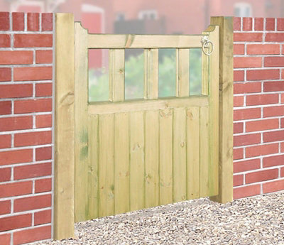 QUORO Single Wooden Garden Gate 900mm Wide (35.5") x 900mm High (35.5") Pressure Treated & Tanalised