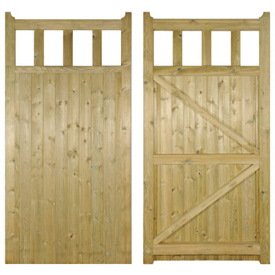 QUORO Tall Single Wooden Garden Gate 750mm Wide x 1800mm High