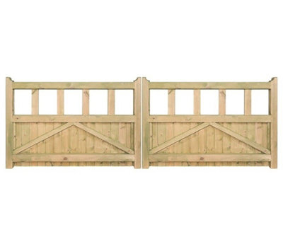 QUORO Wooden Driveway Garden Gates 3600mm Wide x 900mm High - 4