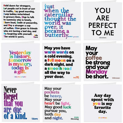 Quotable Appreciation Quotes Greetings Cards 9 Multipack Assorted