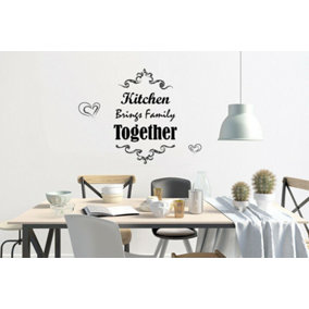 Quote Kitchen Brings Family Together Stickers Stock Clearance
