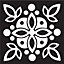 QuoteMyWall Black & White Vintage Floral Tile Stickers Peel & Stick Tile Decals For Kitchen & Bathroom (16 Pack)
