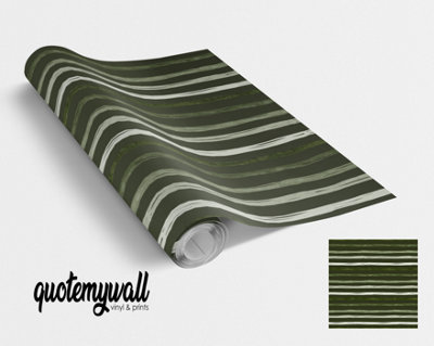QuoteMyWall Dark Green Ombre Stripes Vinyl Furniture Wrap For Furniture & Kitchen Worktops