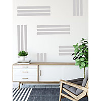 QuoteMyWall Designer Grey Line Pattern Wall Stickers Decals For Home Decor