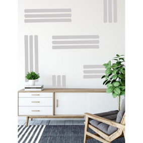QuoteMyWall Designer Grey Line Pattern Wall Stickers Decals For Home Decor