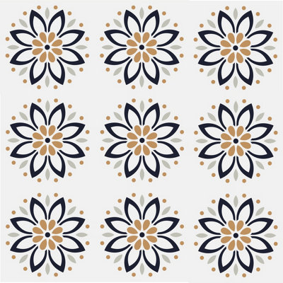 QuoteMyWall Floral Dot Pattern Tile Wrap Adhesive Sticker For Furniture & Kitchen Worktops