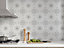 QuoteMyWall Grey Mandala Pattern Tile  Peel & Stick Tile Decals For Kitchen & Bathroom (16 pack)