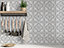 QuoteMyWall Grey & White Mosaic Tile Stickers Peel & Stick Tile Decals For Kitchen & Bathroom (16 pack)