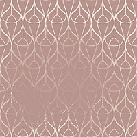 QuoteMyWall Pink Metallic Effect Line Baubles Self Adhesive Vinyl For Furniture & Kitchen Worktops