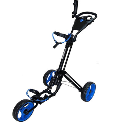 Qwik Fold 3 Wheel Golf Trolley Folding Lightweight Push Pull Cart Bag