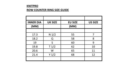 R/COUNT RING SIZE 11 - Row Counter: Rings Size 11 - KnitPro