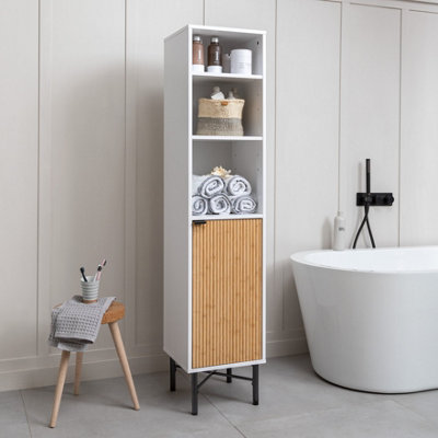 Rökstorp Single Door Bathroom Tallboy in White