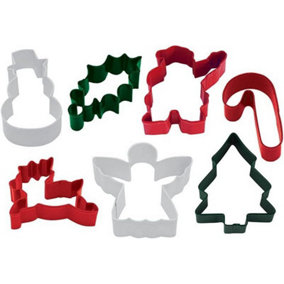 R&M Christmas Cookie Cutter Set (Pack of 7) White/Red/Green (One Size)