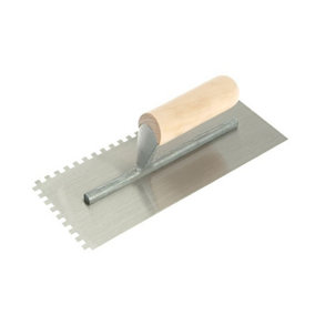 R.S.T. - Notched Trowel 6mm Square Notches Wooden Handle 11 x 4.1/2in