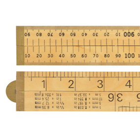 R.S.T. RSR073P Wooden 4 Fold Rule 1m / 39in (Blister packed) RST073P